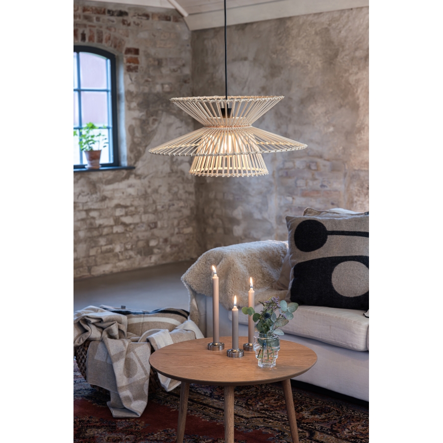 Markslöjd 108785 - Pendel DUPLICI 1xE27/40W/230V beige/bambus