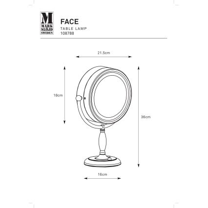 Markslöjd 108788 - Kosmetikspejl FACE 1xE14/25W/230V