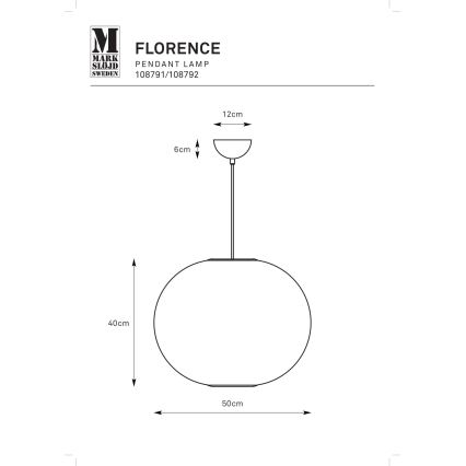 Markslöjd 108791 - Pendel FORENCE 1xE27/40W/230V diameter 50 cm sort