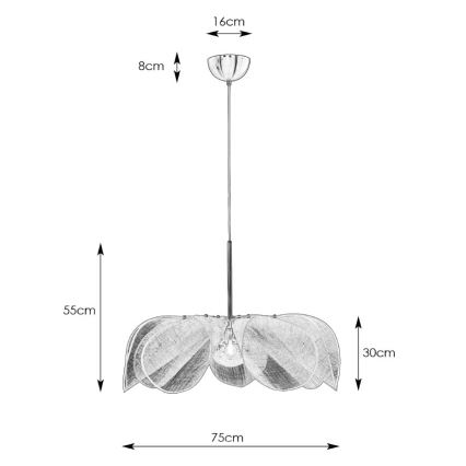 Markslöjd 108818 - Pendel STYRKA 1xE27/40W/230V diameter 75 cm hvid