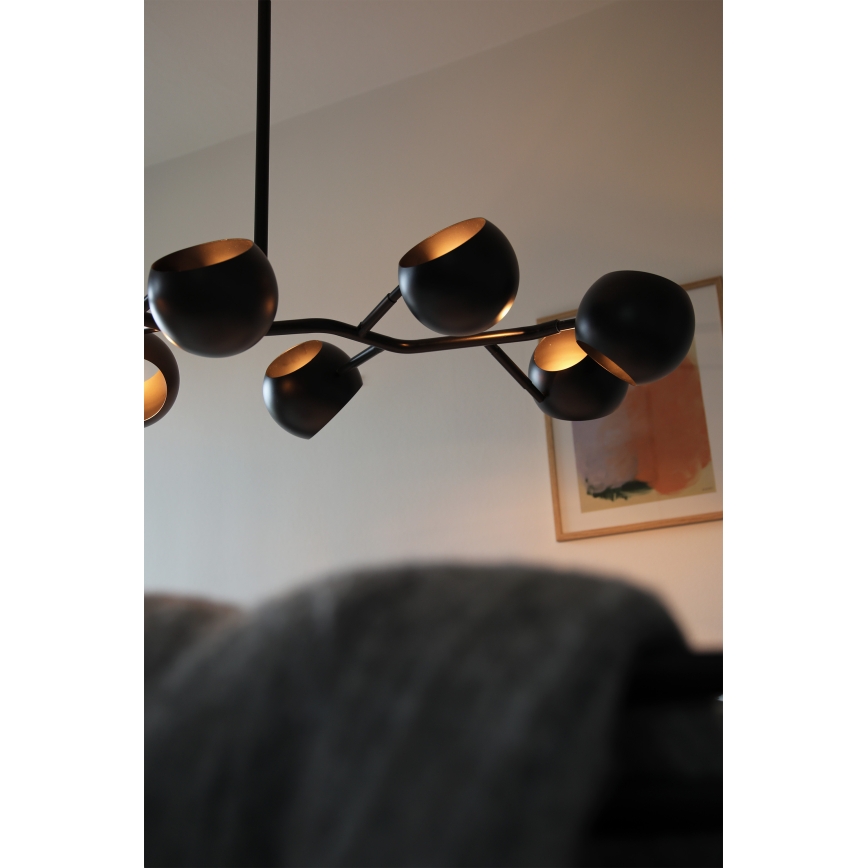 Markslöjd 108852 - Pendellampe EDGAR 8xE14/40W/230V sort