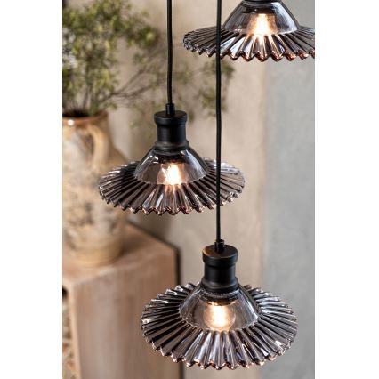 Markslöjd 108853 - Pendel NOVIA 3xE27/40W/230V sort/røget