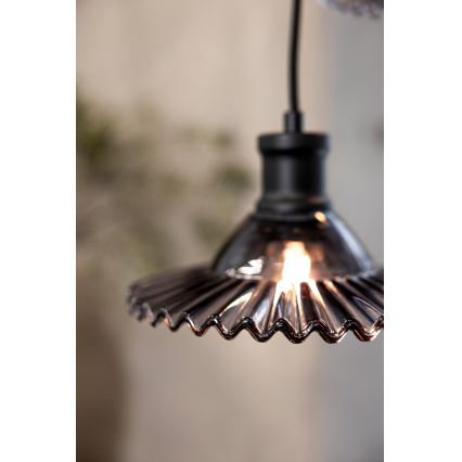 Markslöjd 108853 - Pendel NOVIA 3xE27/40W/230V sort/røget