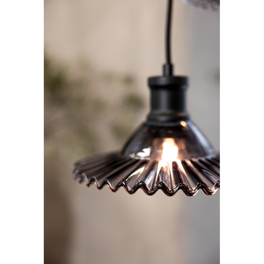 Markslöjd 108853 - Pendel NOVIA 3xE27/40W/230V sort/røget