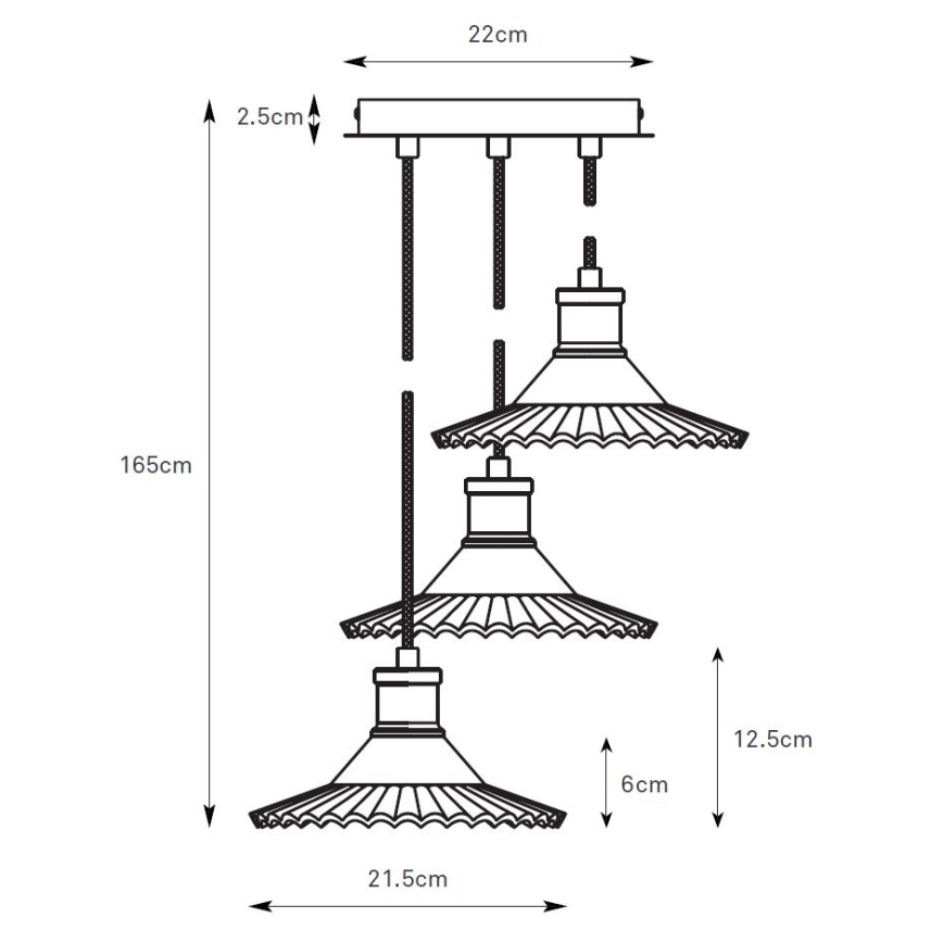 Markslöjd 108853 - Pendel NOVIA 3xE27/40W/230V sort/røget