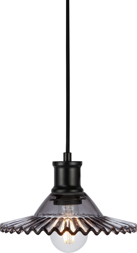 Markslöjd 108854 - Pendel NOVIA 1xE27/40W/230V sort/røget