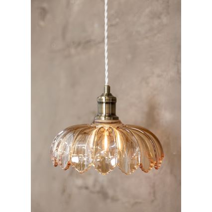 Markslöjd 108858 - Pendel KURAGE 1xE27/40W/230V messing/røget beige