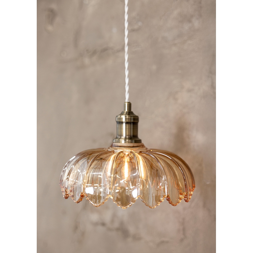 Markslöjd 108858 - Pendel KURAGE 1xE27/40W/230V messing/røget beige