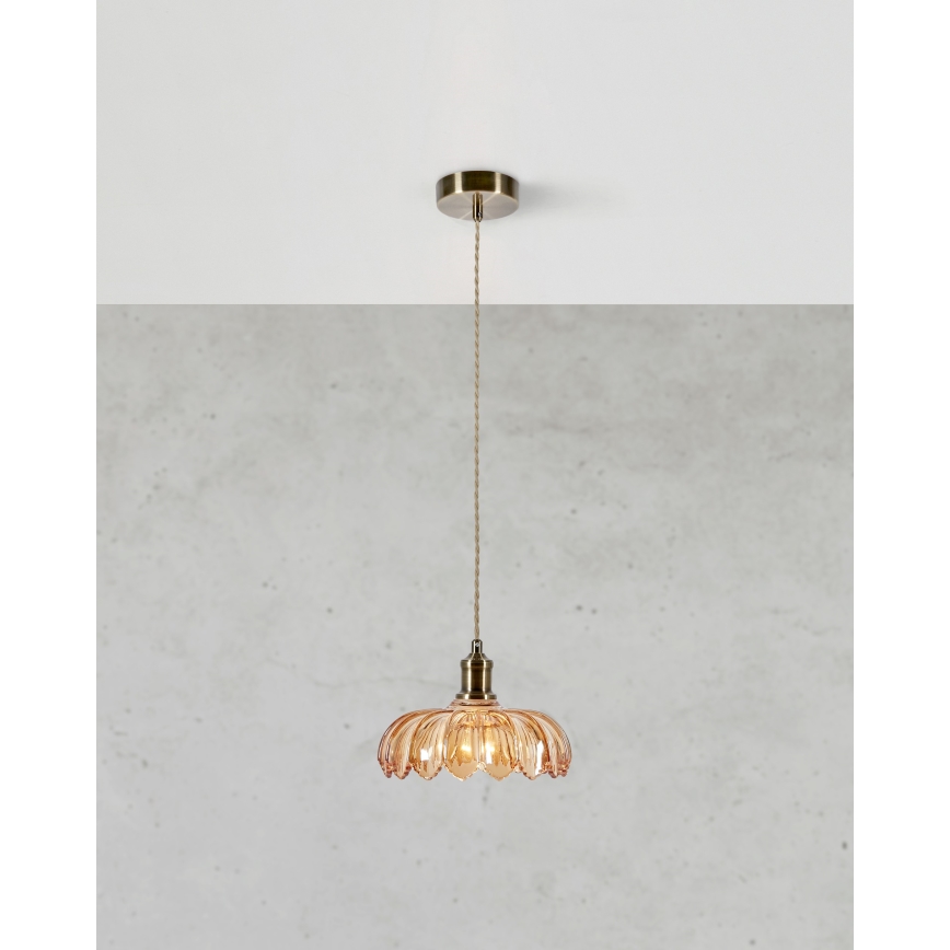 Markslöjd 108858 - Pendel KURAGE 1xE27/40W/230V messing/røget beige