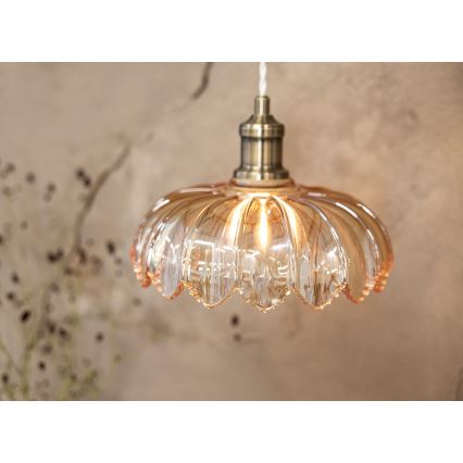 Markslöjd 108858 - Pendel KURAGE 1xE27/40W/230V messing/røget beige