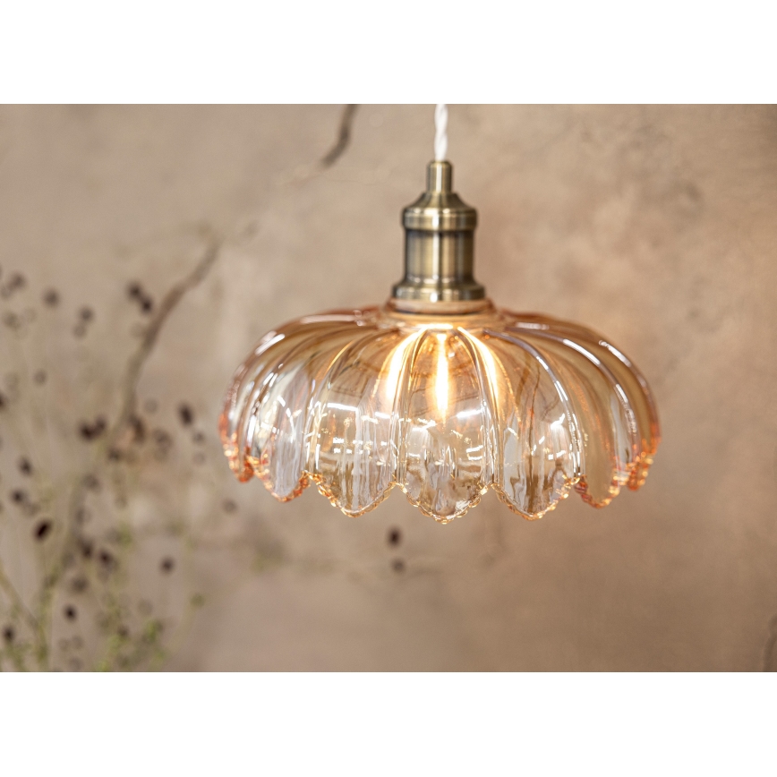 Markslöjd 108858 - Pendel KURAGE 1xE27/40W/230V messing/røget beige