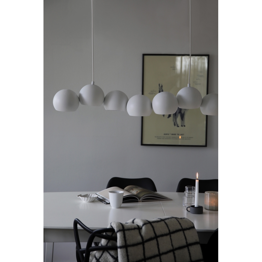 Markslöjd 108859 - Pendel CUPOLO 7xE14/40W/230V hvid