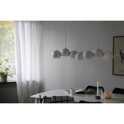 Markslöjd 108859 - Pendel CUPOLO 7xE14/40W/230V hvid