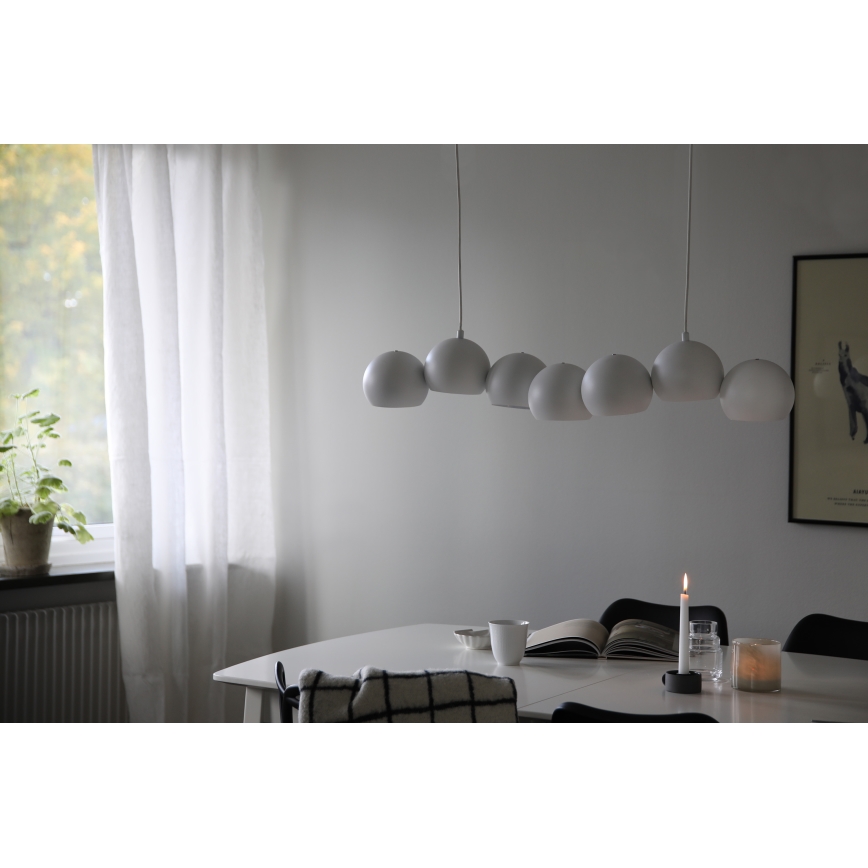 Markslöjd 108859 - Pendel CUPOLO 7xE14/40W/230V hvid