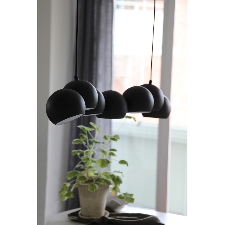Markslöjd 108860 - Pendel CUPOLO 7xE14/40W/230V sort