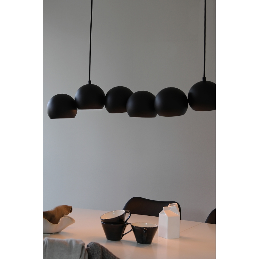Markslöjd 108860 - Pendel CUPOLO 7xE14/40W/230V sort