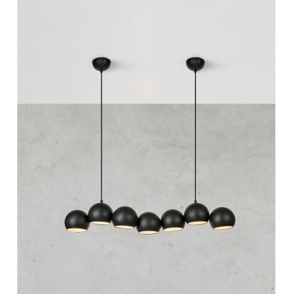 Markslöjd 108860 - Pendel CUPOLO 7xE14/40W/230V sort