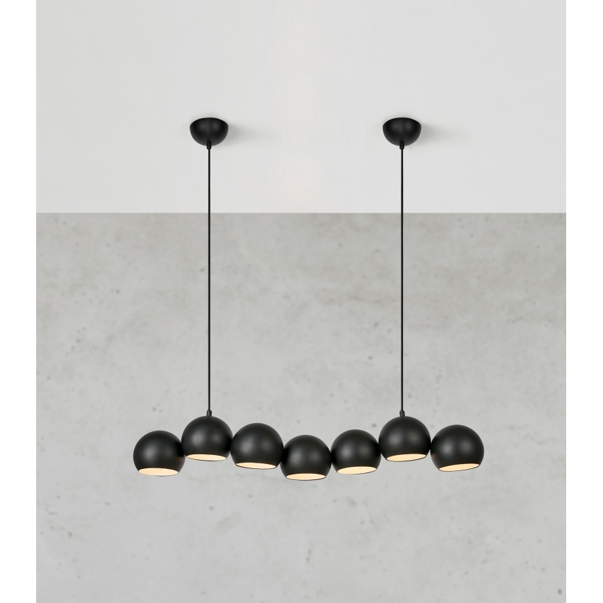 Markslöjd 108860 - Pendel CUPOLO 7xE14/40W/230V sort