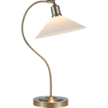 Markslöjd 108863 - Bordlampe VELA 1xE27/40W/230V messing/hvid