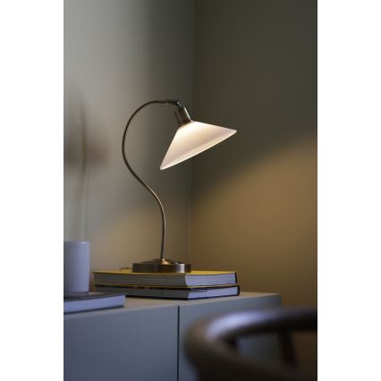 Markslöjd 108863 - Bordlampe VELA 1xE27/40W/230V messing/hvid