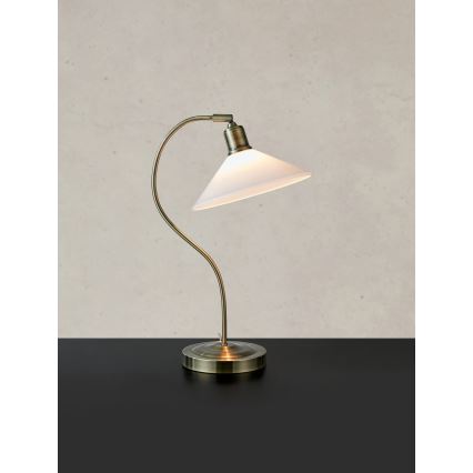 Markslöjd 108863 - Bordlampe VELA 1xE27/40W/230V messing/hvid
