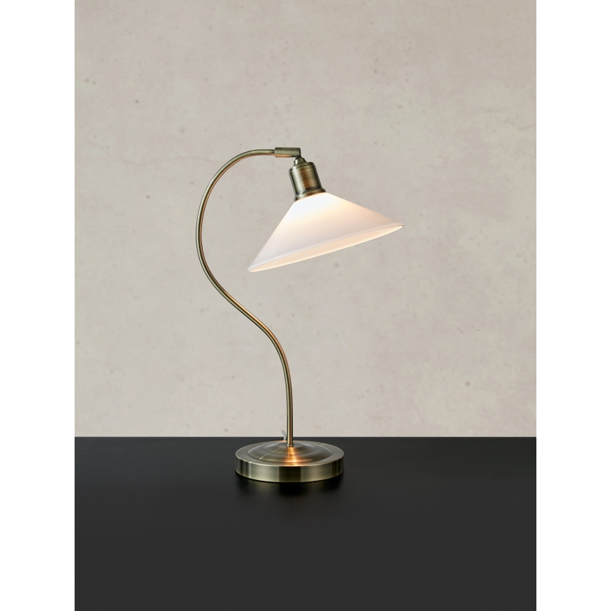 Markslöjd 108863 - Bordlampe VELA 1xE27/40W/230V messing/hvid