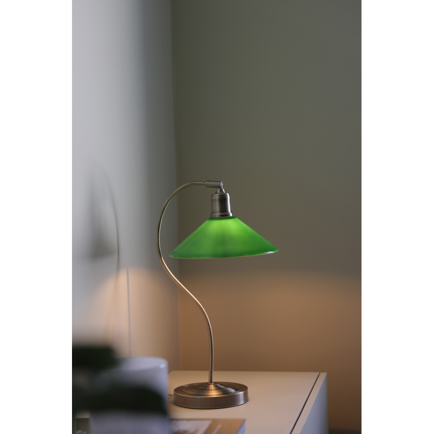 Markslöjd 108864 - Bordlampe VELA 1xE27/40W/230V messing/grøn