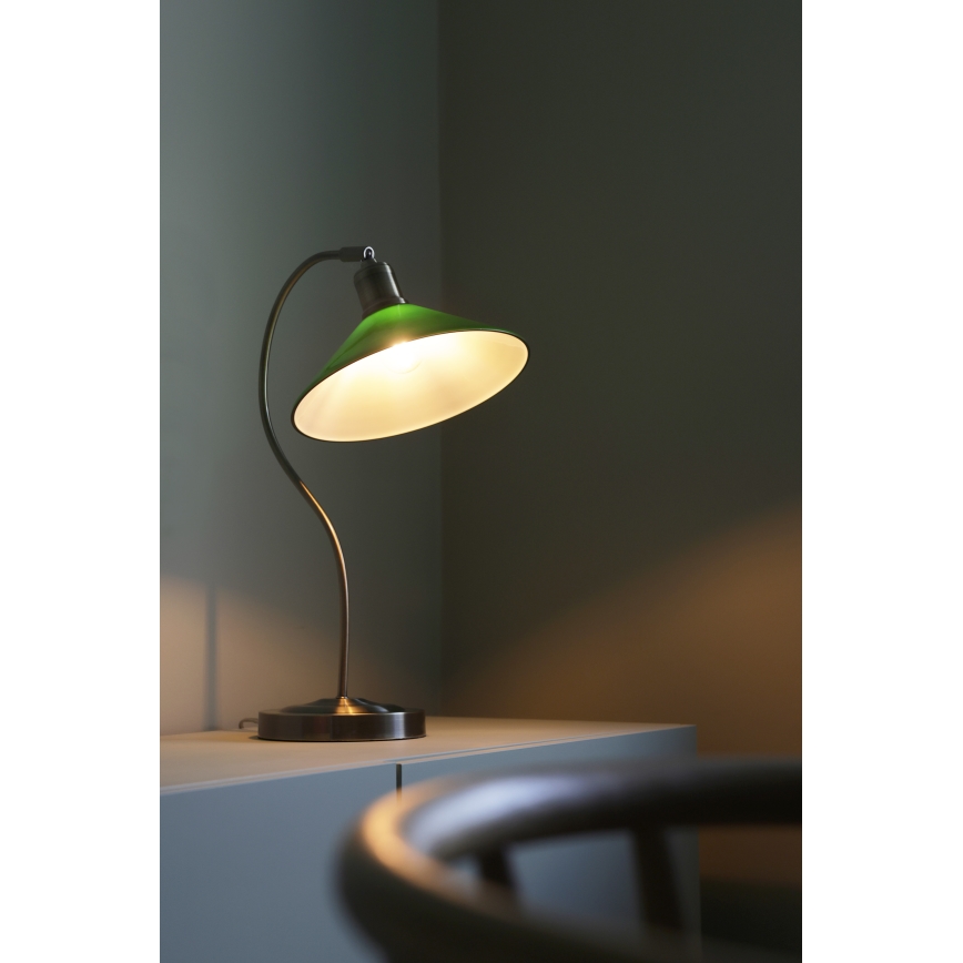 Markslöjd 108864 - Bordlampe VELA 1xE27/40W/230V messing/grøn