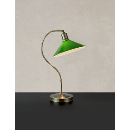 Markslöjd 108864 - Bordlampe VELA 1xE27/40W/230V messing/grøn