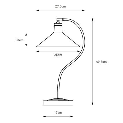 Markslöjd 108864 - Bordlampe VELA 1xE27/40W/230V messing/grøn