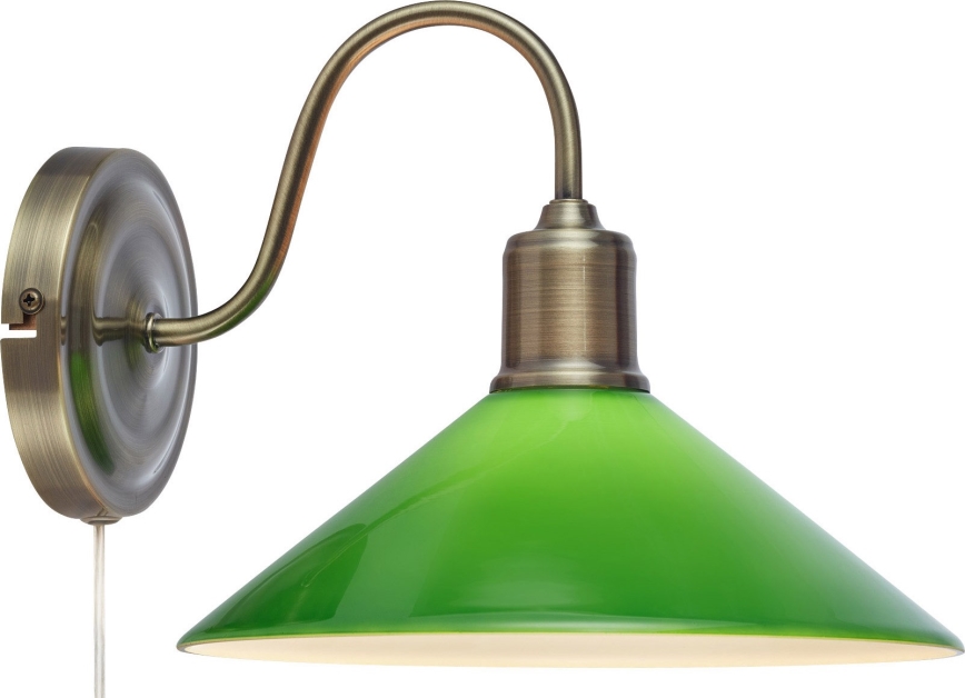 Markslöjd 108866 - Væglampe VELA 1xE27/40W/230V messing/grøn