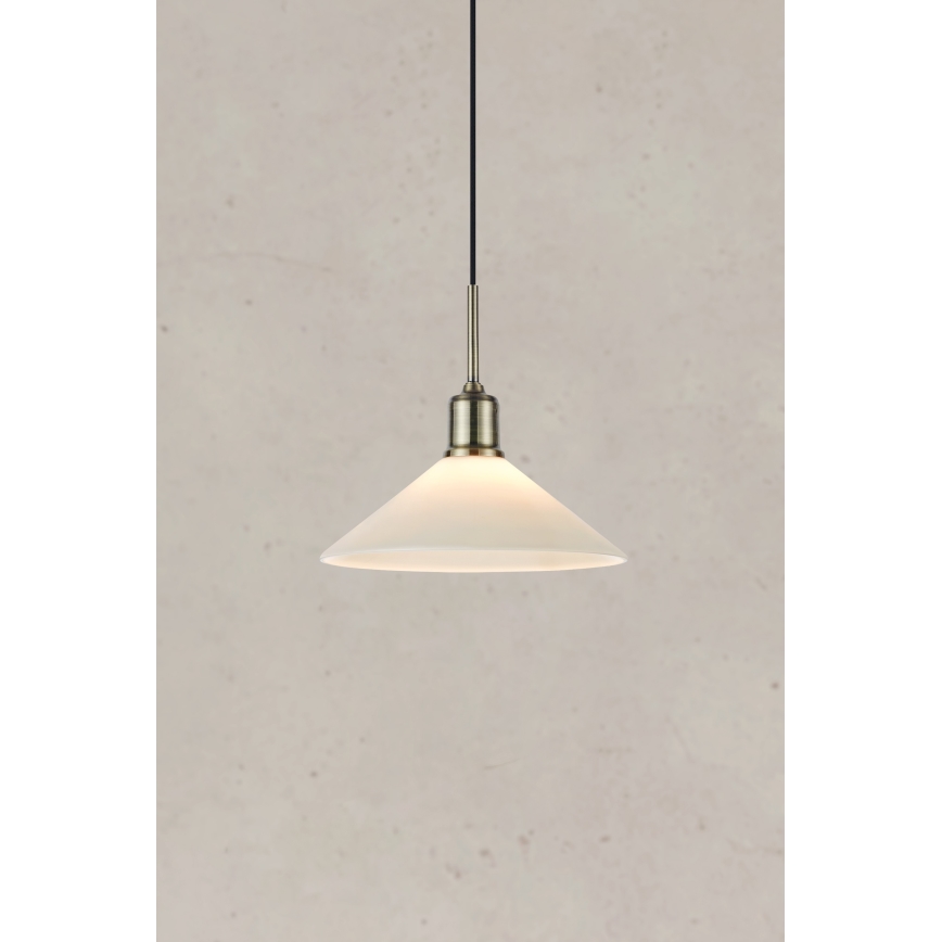 Markslöjd 108867 - Pendel VELA 1xE27/40W/230V messing/hvid
