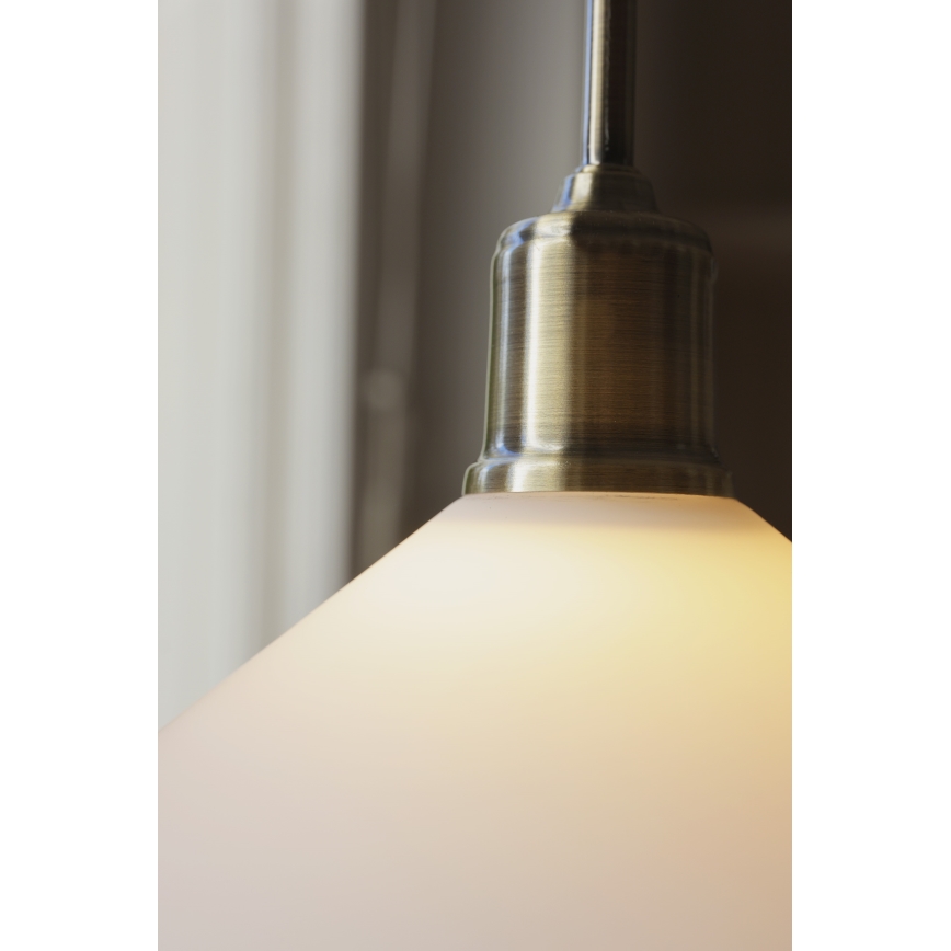 Markslöjd 108867 - Pendel VELA 1xE27/40W/230V messing/hvid