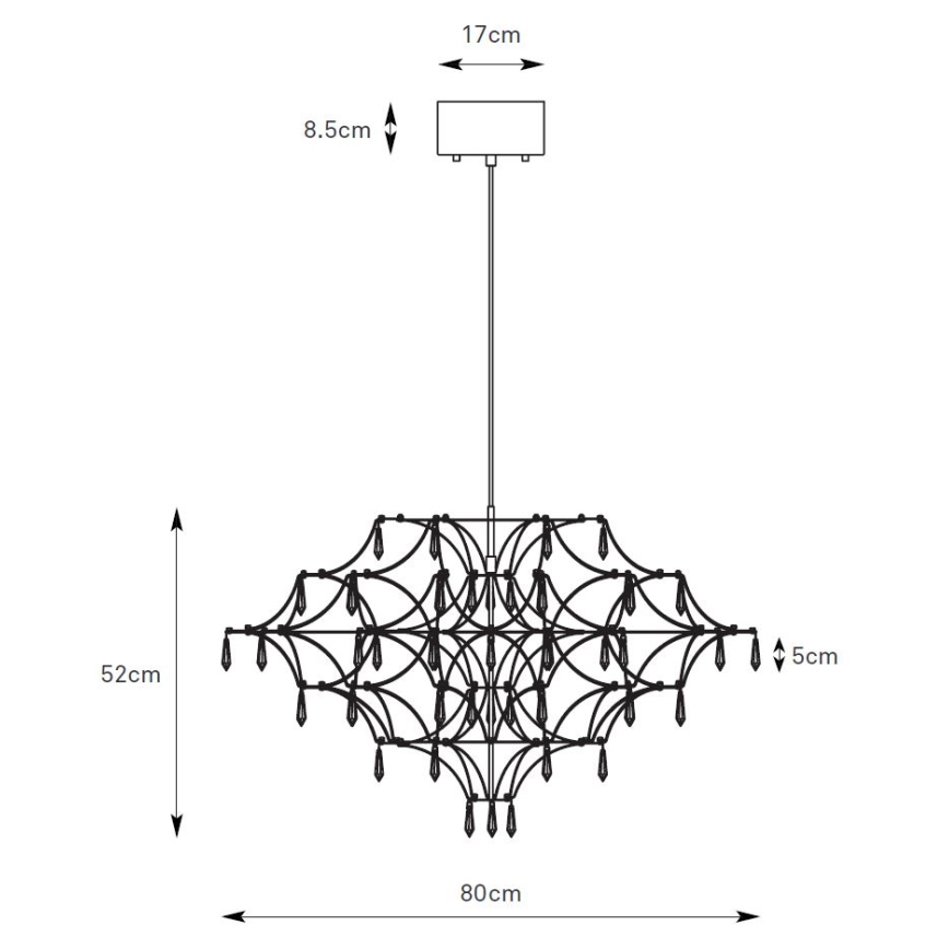 Markslöjd 108870 - LED Krystalpendel dæmpbar EFESOS LED/25W/230V diameter 80 cm