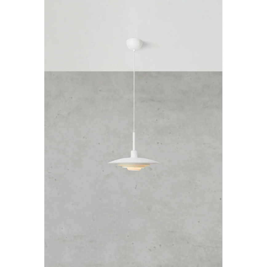 Markslöjd 108874 - Pendel på ledning PINY 1xE27/60W/230V Ø 35 cm hvid
