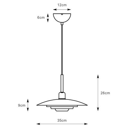 Markslöjd 108874 - Pendel på ledning PINY 1xE27/60W/230V Ø 35 cm hvid