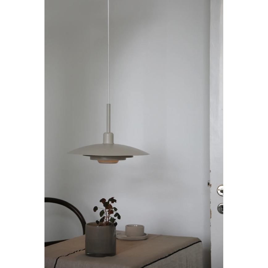 Markslöjd 108875 - Pendel med ledning PINY 1xE27/60W/230V Ø 35 cm beige