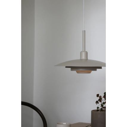 Markslöjd 108875 - Pendel med ledning PINY 1xE27/60W/230V Ø 35 cm beige