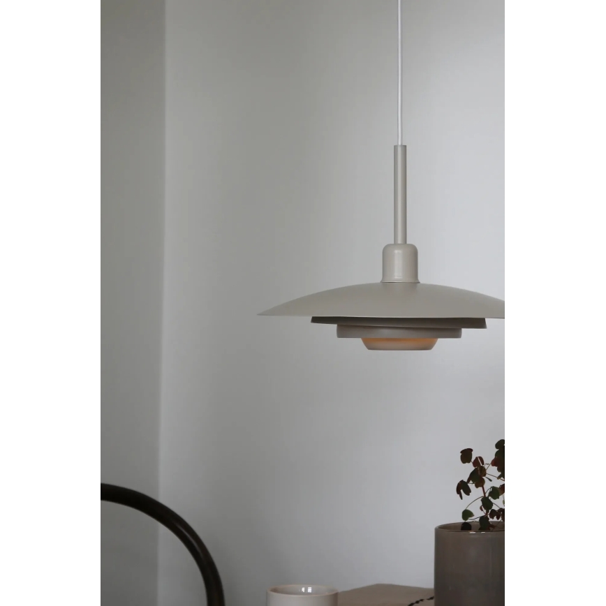 Markslöjd 108875 - Pendel med ledning PINY 1xE27/60W/230V Ø 35 cm beige