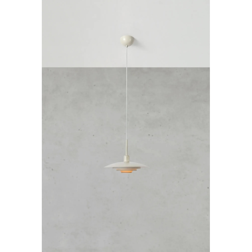 Markslöjd 108875 - Pendel med ledning PINY 1xE27/60W/230V Ø 35 cm beige