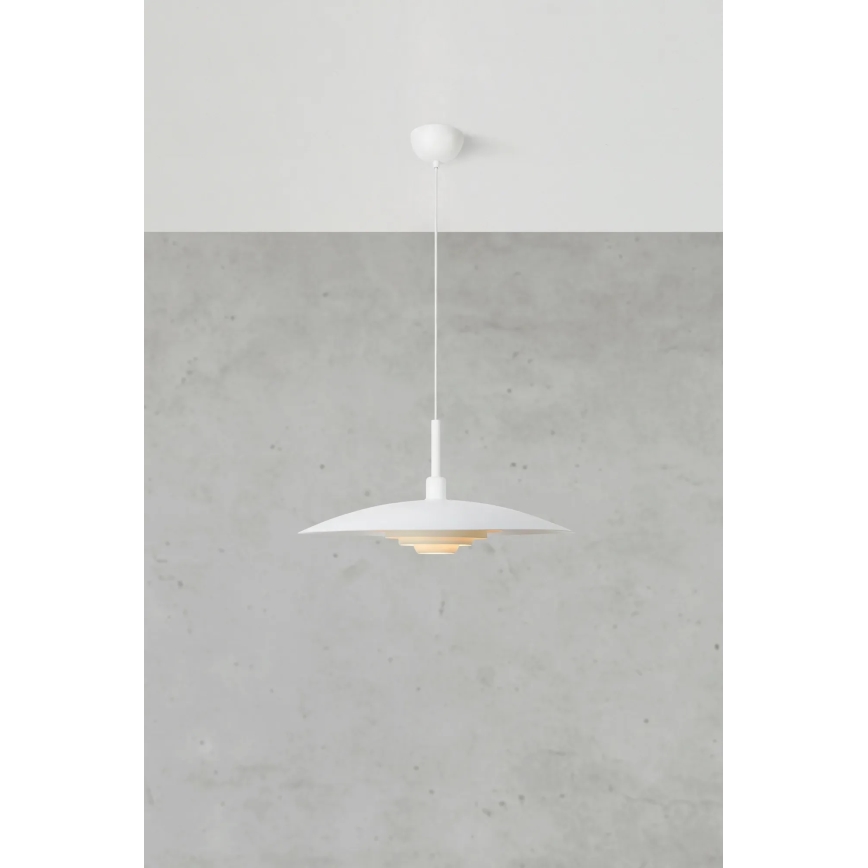 Markslöjd 108876 - Pendel med wire PINY 1xE27/60W/230V Ø 57 cm hvid
