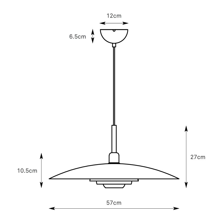 Markslöjd 108876 - Pendel med wire PINY 1xE27/60W/230V Ø 57 cm hvid