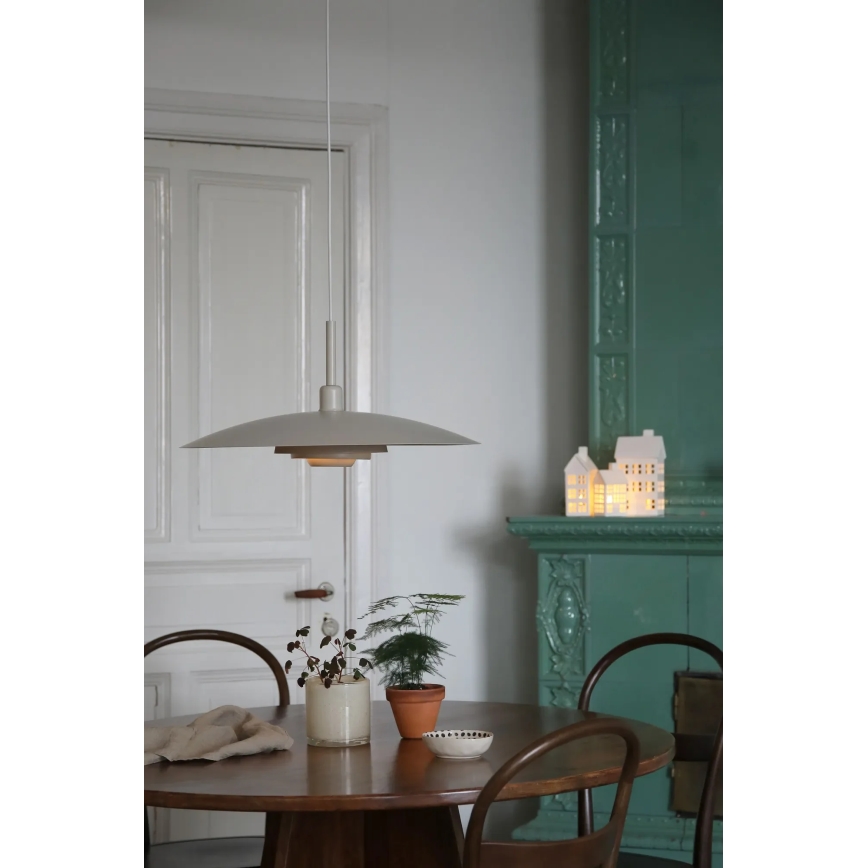 Markslöjd 108877 - PINY pendel på ledning, 1xE27/60W/230V, Ø 57 cm, beige