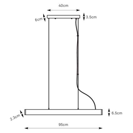 Markslöjd 108892 - Dæmpbar LED-kabelpendel PLANO LED/38W/230V hvid
