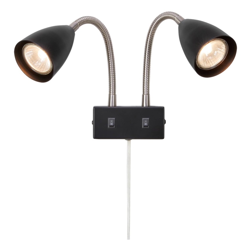 Markslöjd 108901 - CIRO væglampe med spots 2xGU10/7W/230V sort