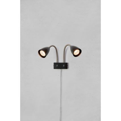 Markslöjd 108901 - CIRO væglampe med spots 2xGU10/7W/230V sort