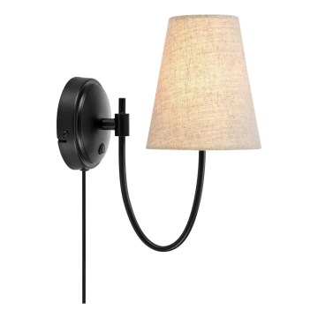 Markslöjd 108907 - Væglampe AMAR 1xE14/40W/230V beige/sort