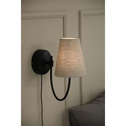 Markslöjd 108907 - Væglampe AMAR 1xE14/40W/230V hør/sort