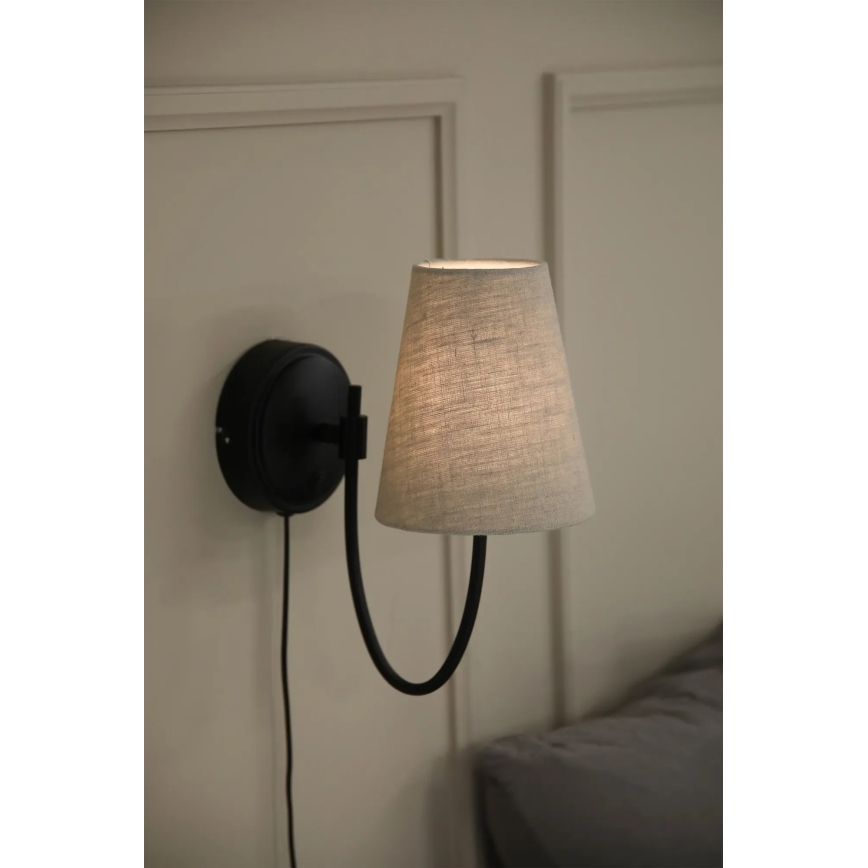 Markslöjd 108907 - Væglampe AMAR 1xE14/40W/230V hør/sort
