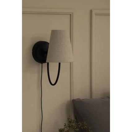 Markslöjd 108907 - Væglampe AMAR 1xE14/40W/230V hør/sort